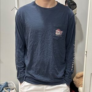 Vineyard Vines Men's Blue Graphic Long Sleeve Tee